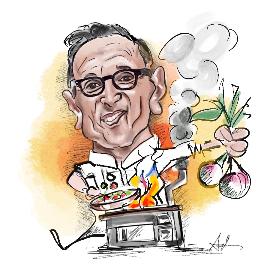 Come fare la caricatura di uno chef - Bruno Barbieri - deine-karikatur.de