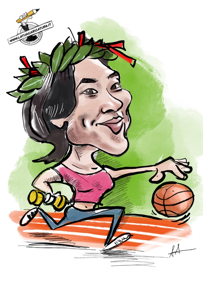 Caricatura di laurea scienze motorie - deine-karikatur.de