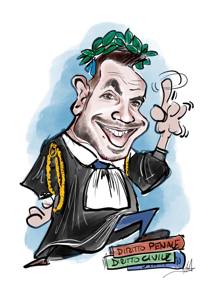 Caricatura di laurea giurisprudenza - deine-karikatur.de