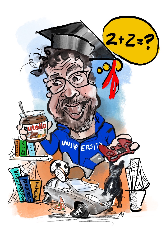 Caricatura di laurea in ingegneria gestionale - deine-karikatur.de