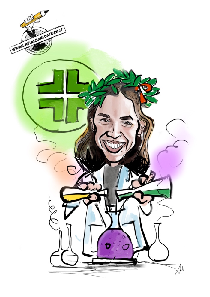 Caricatura di laurea in farmacia - personalizzata su deine-karikatur.de