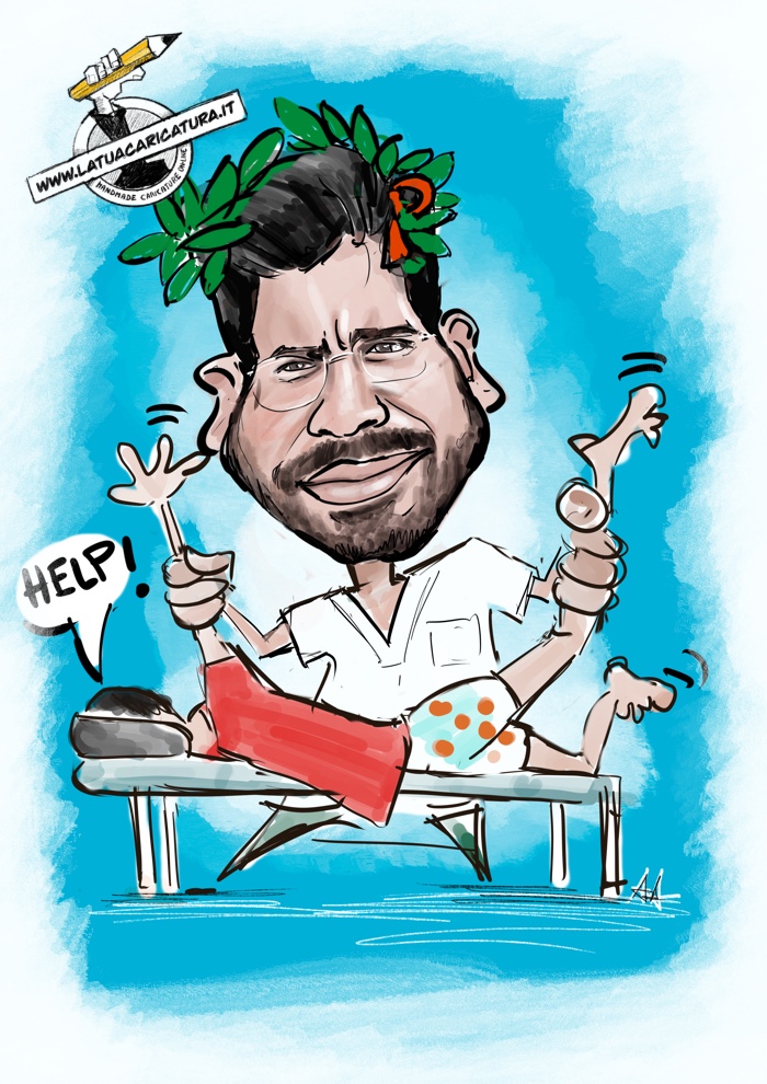 Caricatura  di laurea in fisioterapia -deine-karikatur.de