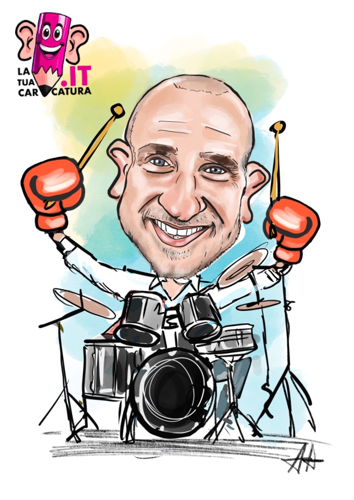 caricatura online pensionamento  personalizzata e disegnata a mano con consegna in 24h - deine-karikatur.de