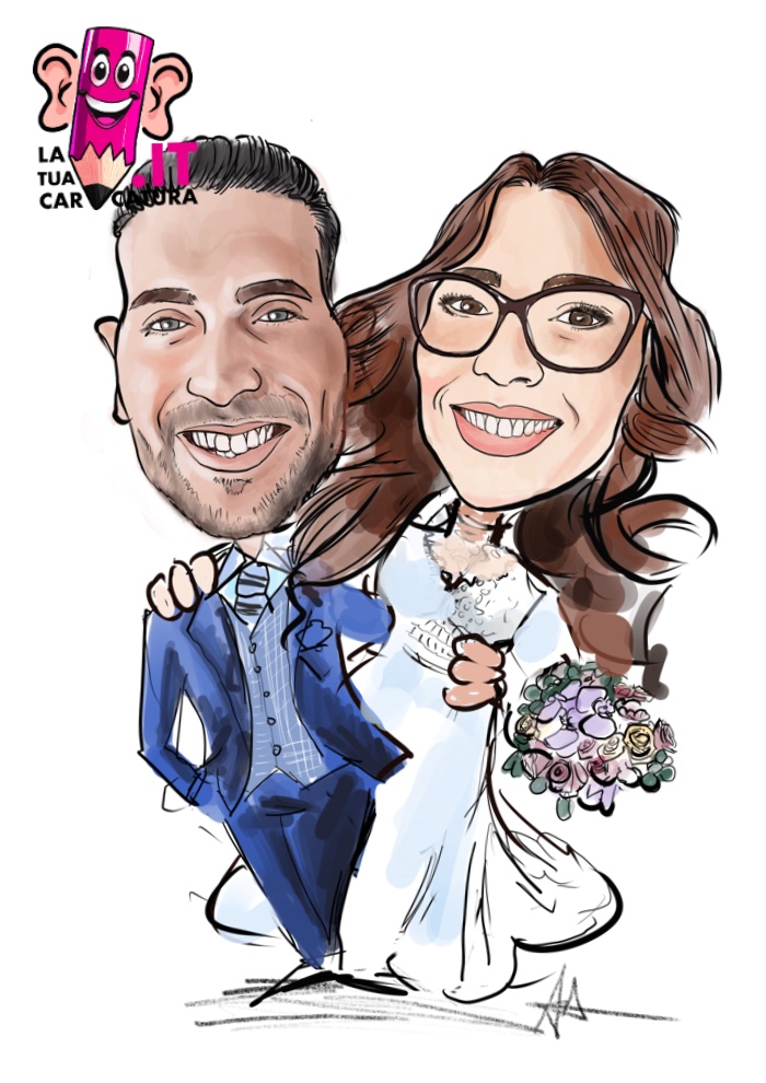 Caricature sposi online disegnate a amno - deine-karikatur.de