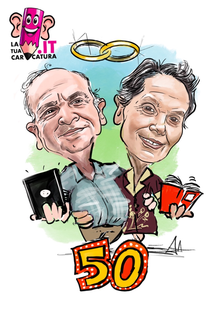 Caricature online per anniversari disegnate a mano - deine-karikatur.de