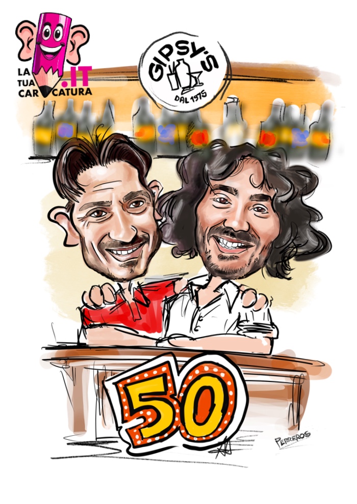 Caricature online barman disegnate a mano - deine-karikatur.de