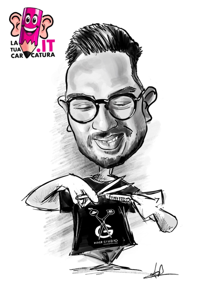 Caricature online barbiere disegnate a mano - deine-karikatur.de